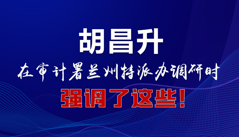 圖解|胡昌升在審計(jì)署蘭州特派辦調(diào)研時(shí)強(qiáng)調(diào)了這些！