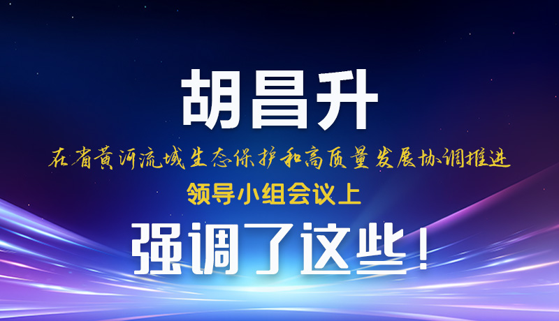 圖解|胡昌升在省黃河流域生態(tài)保護和高質量發(fā)展協(xié)調推進領導小組會議上強調了這些！