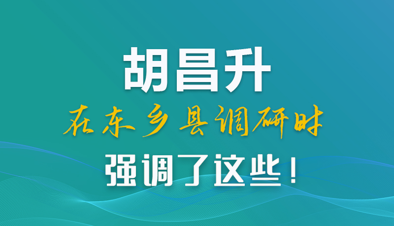 圖解|胡昌升在東鄉(xiāng)縣調(diào)研時強(qiáng)調(diào)了這些！